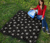 Dandelion Black Pattern Print Quilt-grizzshop