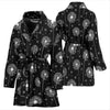 Dandelion Black Pattern Print Women Long Robe-grizzshop