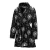 Dandelion Black Pattern Print Women Long Robe-grizzshop