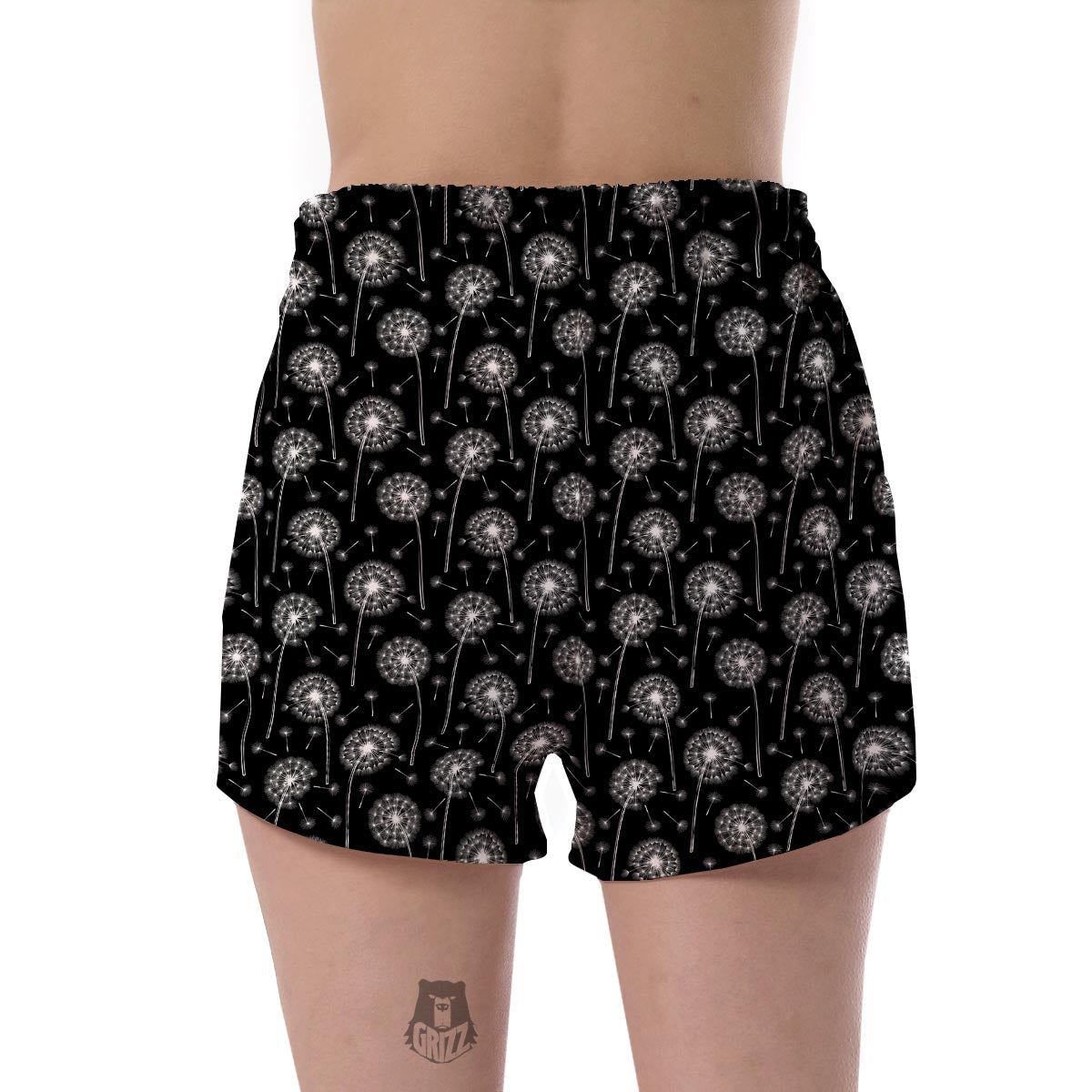 Dandelion Black Pattern Print Women's Shorts-grizzshop