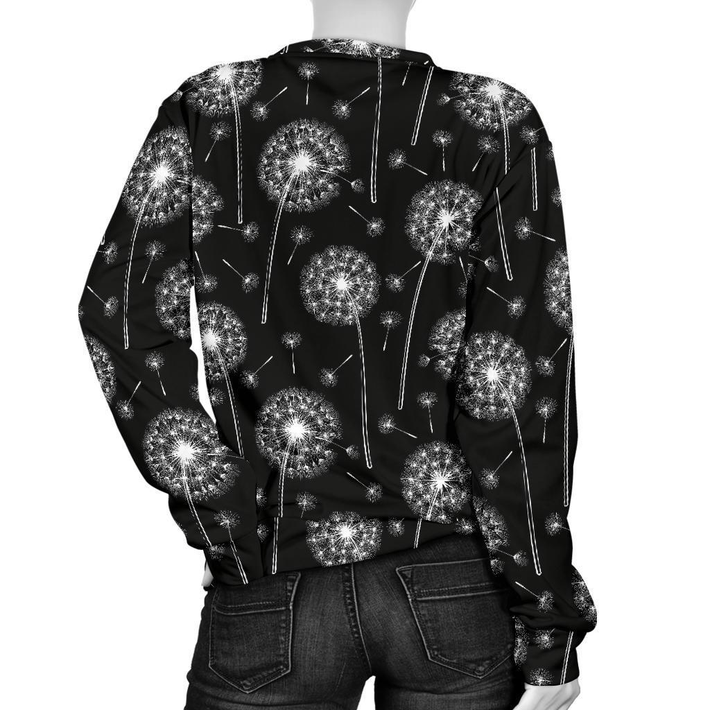 Dandelion Black Pattern Print Women's Sweatshirt-grizzshop