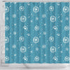 Dandelion Blue Pattern Print Bathroom Shower Curtain-grizzshop