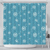 Dandelion Blue Pattern Print Bathroom Shower Curtain-grizzshop