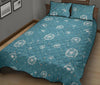 Dandelion Blue Pattern Print Bed Set Quilt-grizzshop