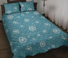 Dandelion Blue Pattern Print Bed Set Quilt-grizzshop