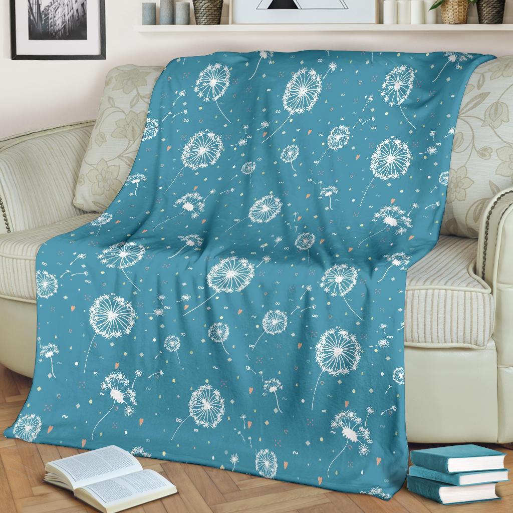 Dandelion Blue Pattern Print Blanket-grizzshop