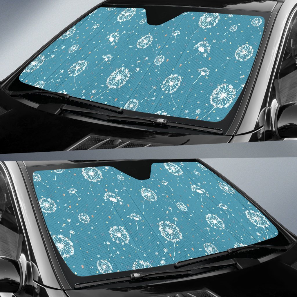 Dandelion Blue Pattern Print Car Sun Shade-grizzshop