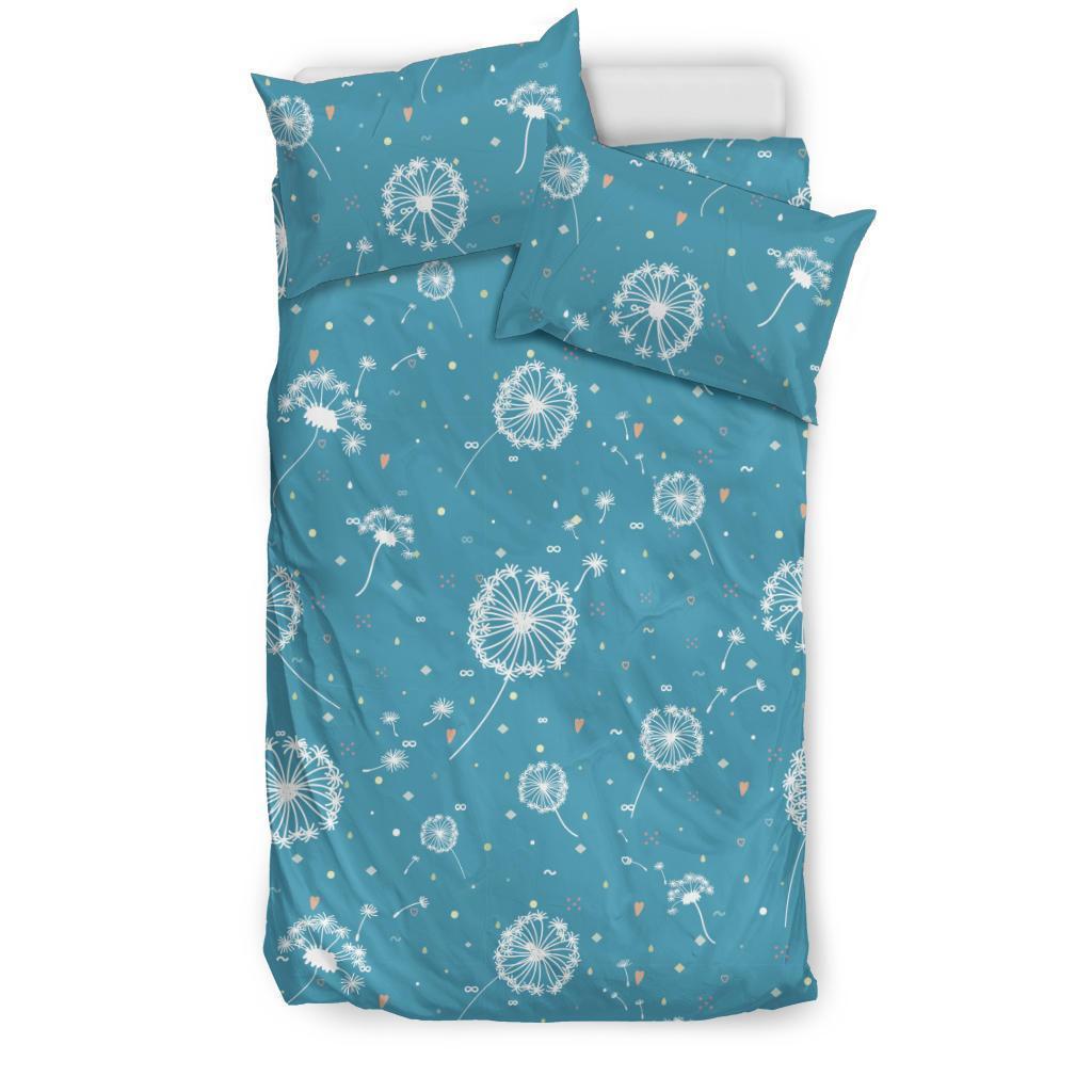 Dandelion Blue Pattern Print Duvet Cover Bedding Set-grizzshop