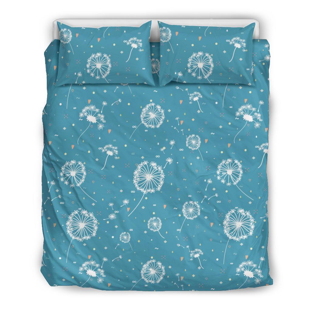 Dandelion Blue Pattern Print Duvet Cover Bedding Set-grizzshop