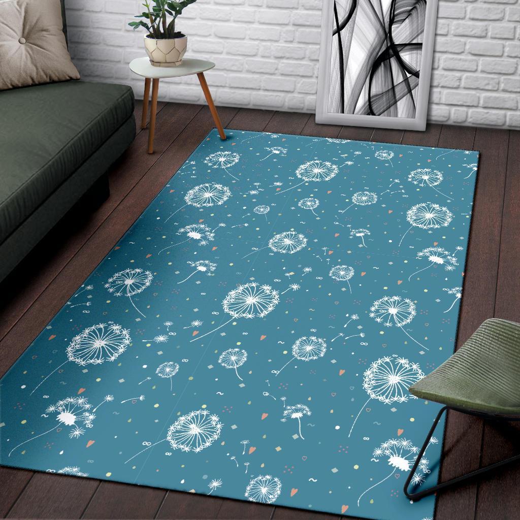 Dandelion Blue Pattern Print Floor Mat-grizzshop