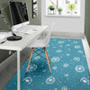 Dandelion Blue Pattern Print Floor Mat-grizzshop