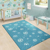 Dandelion Blue Pattern Print Floor Mat-grizzshop