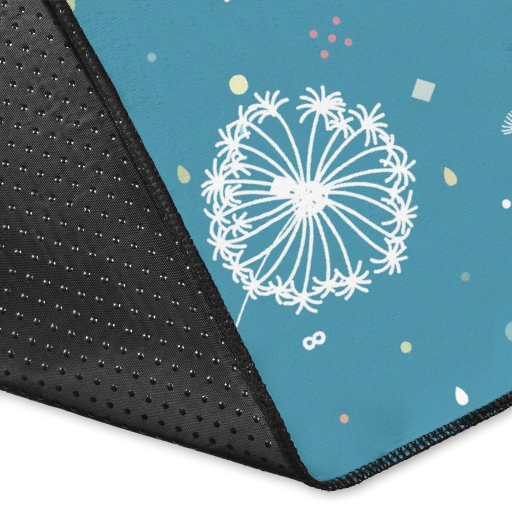 Dandelion Blue Pattern Print Floor Mat-grizzshop