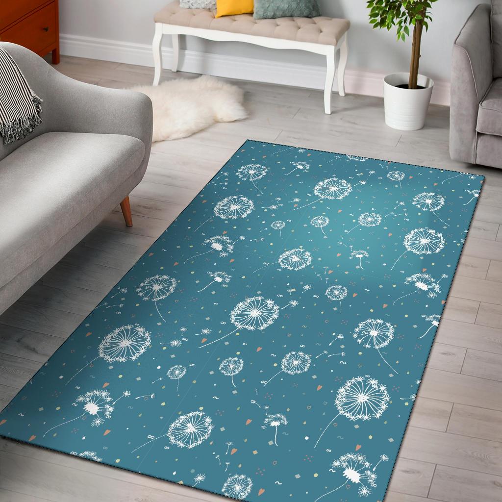 Dandelion Blue Pattern Print Floor Mat-grizzshop