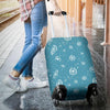 Dandelion Blue Pattern Print Luggage Cover Protector-grizzshop