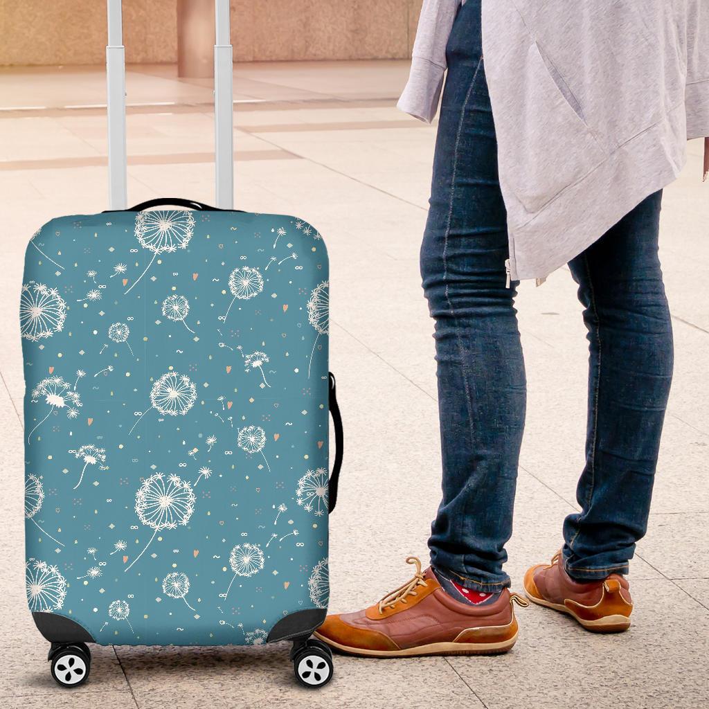 Dandelion Blue Pattern Print Luggage Cover Protector-grizzshop