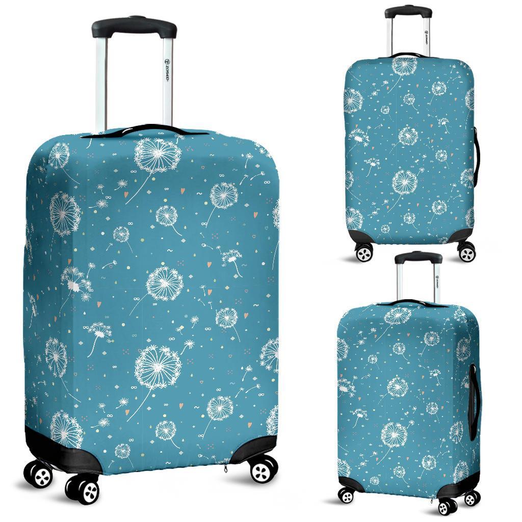 Dandelion Blue Pattern Print Luggage Cover Protector-grizzshop