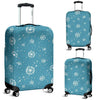 Dandelion Blue Pattern Print Luggage Cover Protector-grizzshop