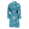 Dandelion Blue Pattern Print Men Long Robe-grizzshop