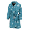 Dandelion Blue Pattern Print Men Long Robe-grizzshop