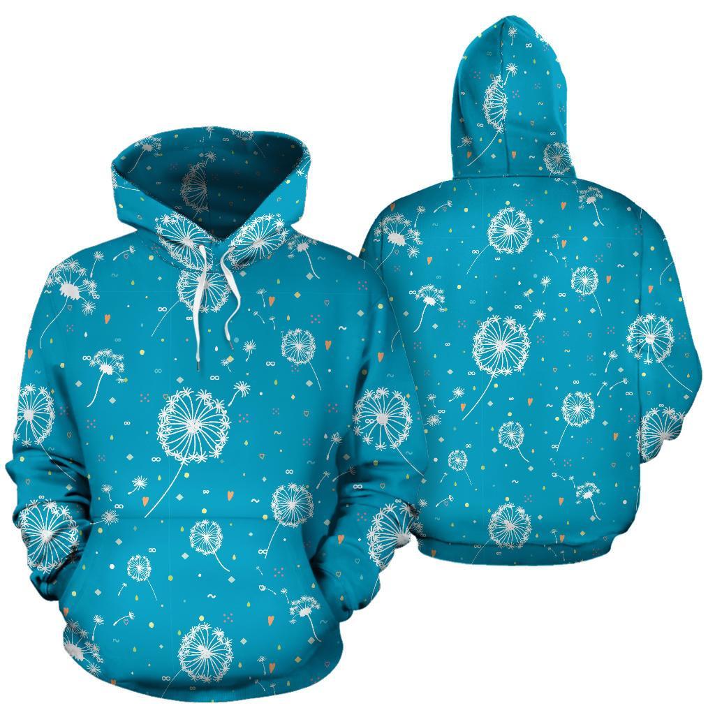 Dandelion Blue Pattern Print Men Women Pullover Hoodie-grizzshop