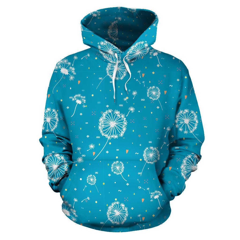 Dandelion Blue Pattern Print Men Women Pullover Hoodie-grizzshop