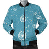 Dandelion Blue Pattern Print Men's Bomber Jacket-grizzshop