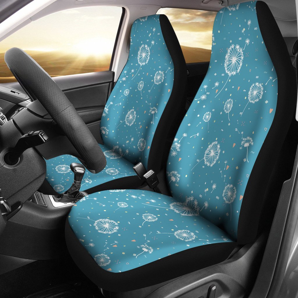 Dandelion Blue Pattern Print Universal Fit Car Seat Covers-grizzshop