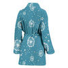 Dandelion Blue Pattern Print Women Long Robe-grizzshop