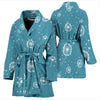 Dandelion Blue Pattern Print Women Long Robe-grizzshop