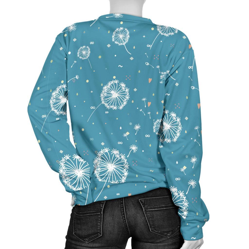 Dandelion Blue Pattern Print Women's Sweatshirt-grizzshop