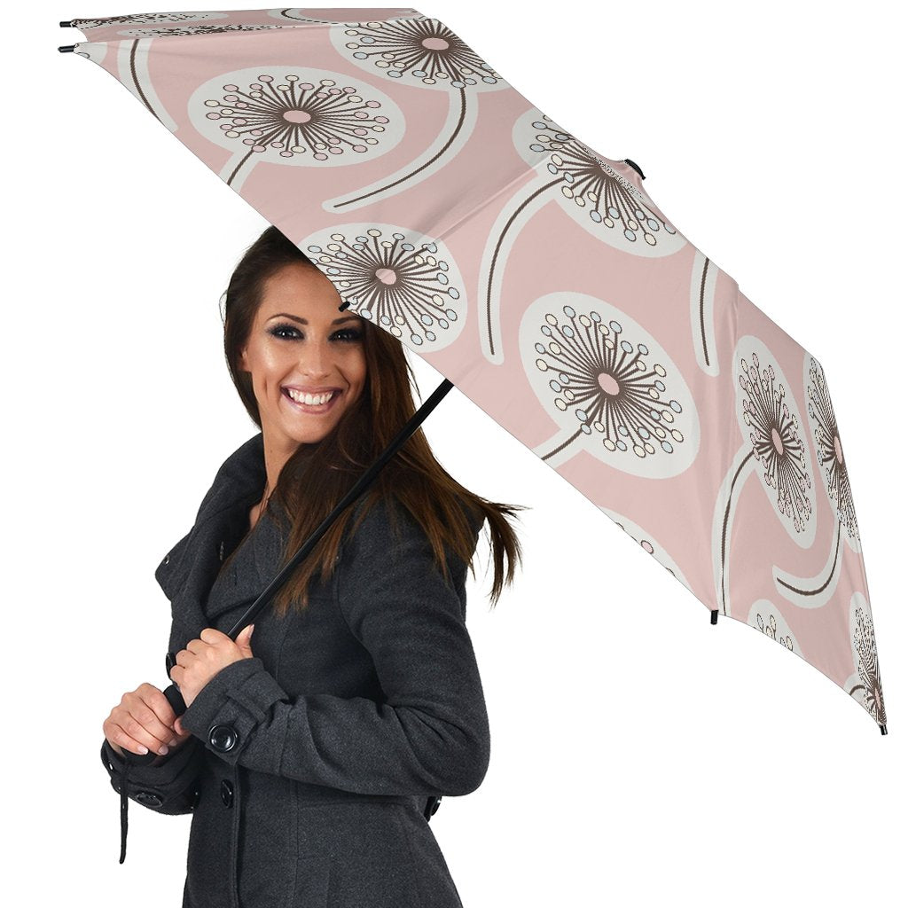 Dandelion Pattern Print Automatic Foldable Umbrella-grizzshop