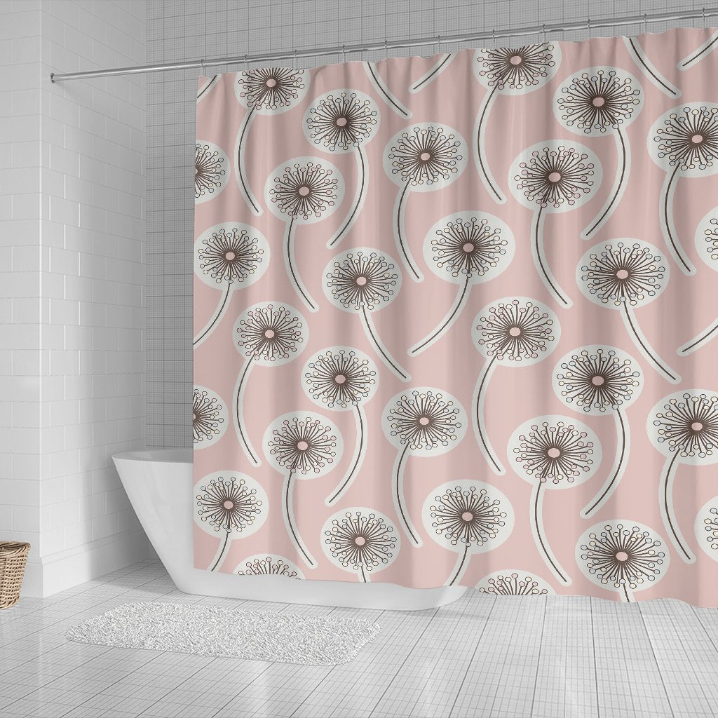 Dandelion Pattern Print Bathroom Shower Curtain-grizzshop