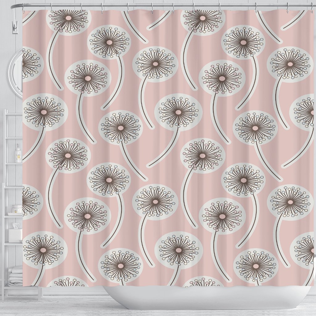 Dandelion Pattern Print Bathroom Shower Curtain-grizzshop