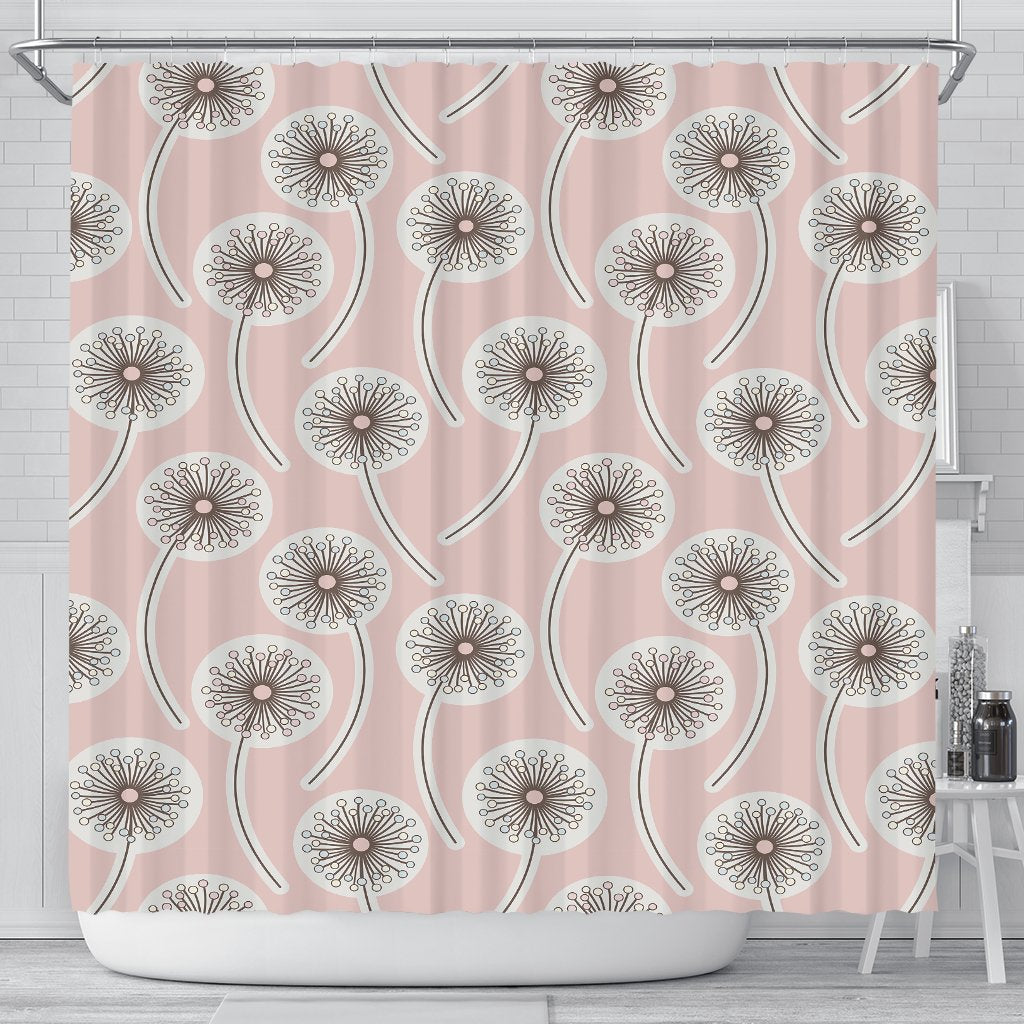 Dandelion Pattern Print Bathroom Shower Curtain-grizzshop