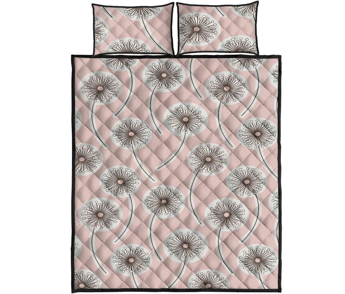 Dandelion Pattern Print Bed Set Quilt-grizzshop