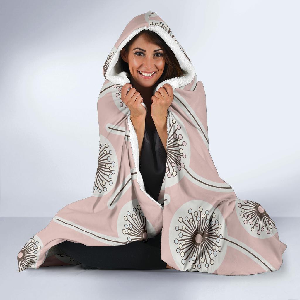 Dandelion Pattern Print Hooded Blanket-grizzshop