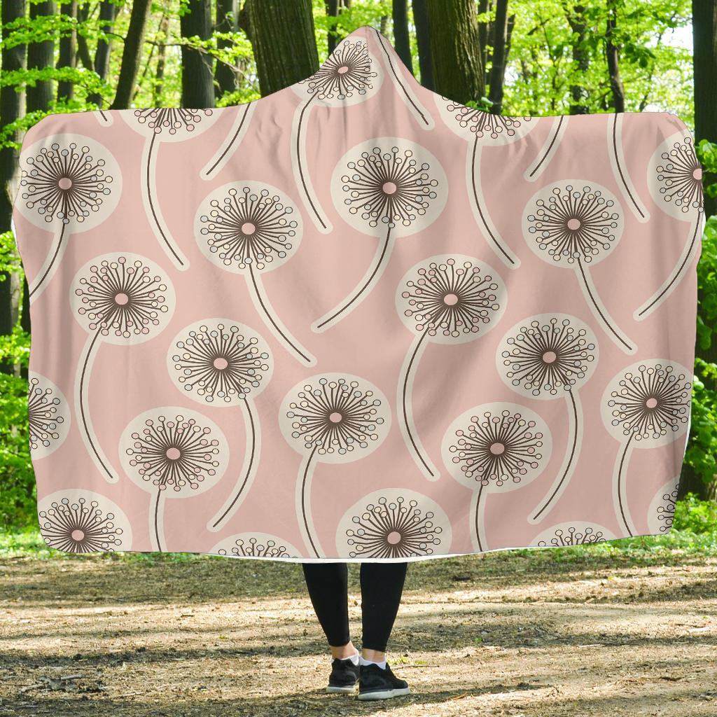 Dandelion Pattern Print Hooded Blanket-grizzshop
