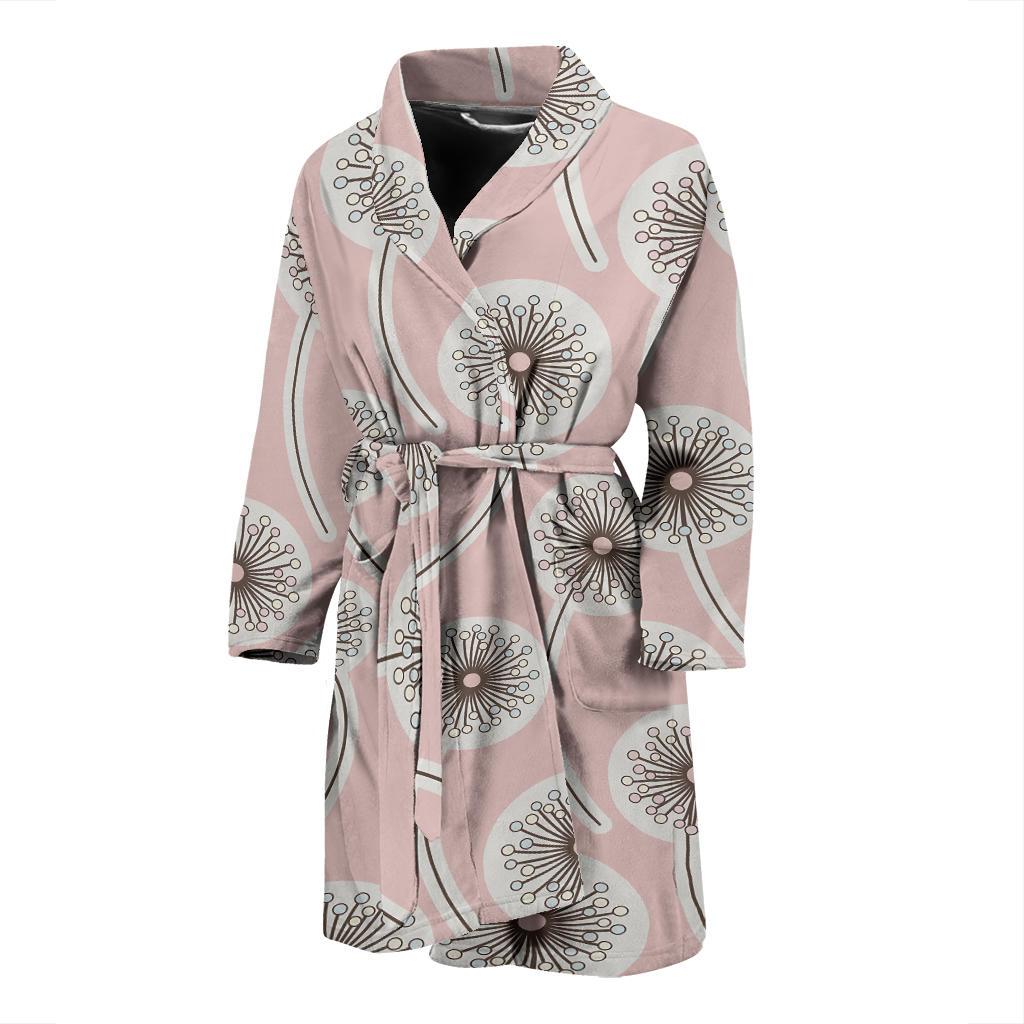 Dandelion Pattern Print Men Long Robe-grizzshop