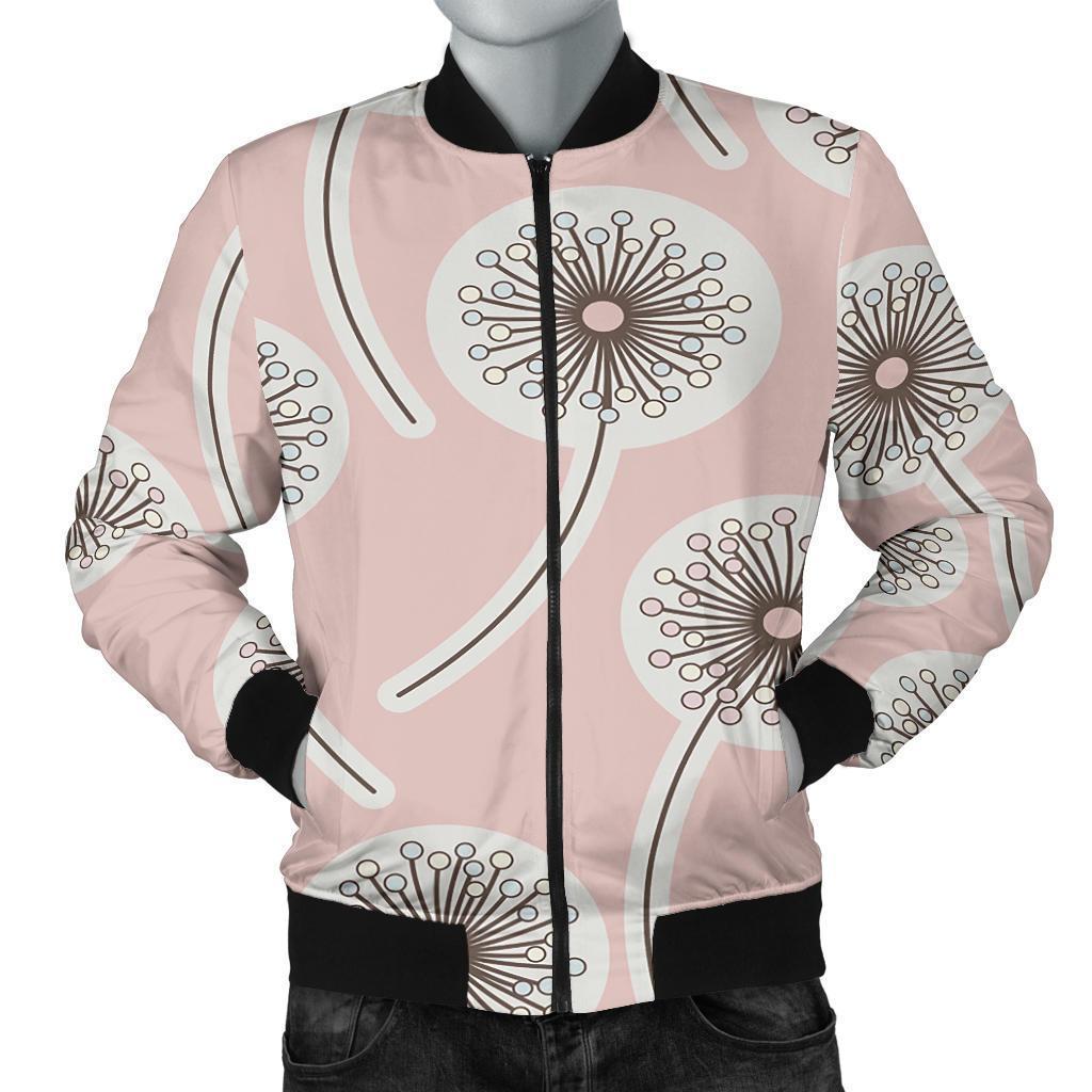 Dandelion Pattern Print Men's Bomber Jacket-grizzshop