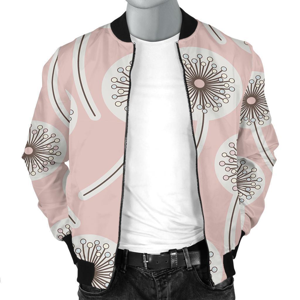 Dandelion Pattern Print Men's Bomber Jacket-grizzshop