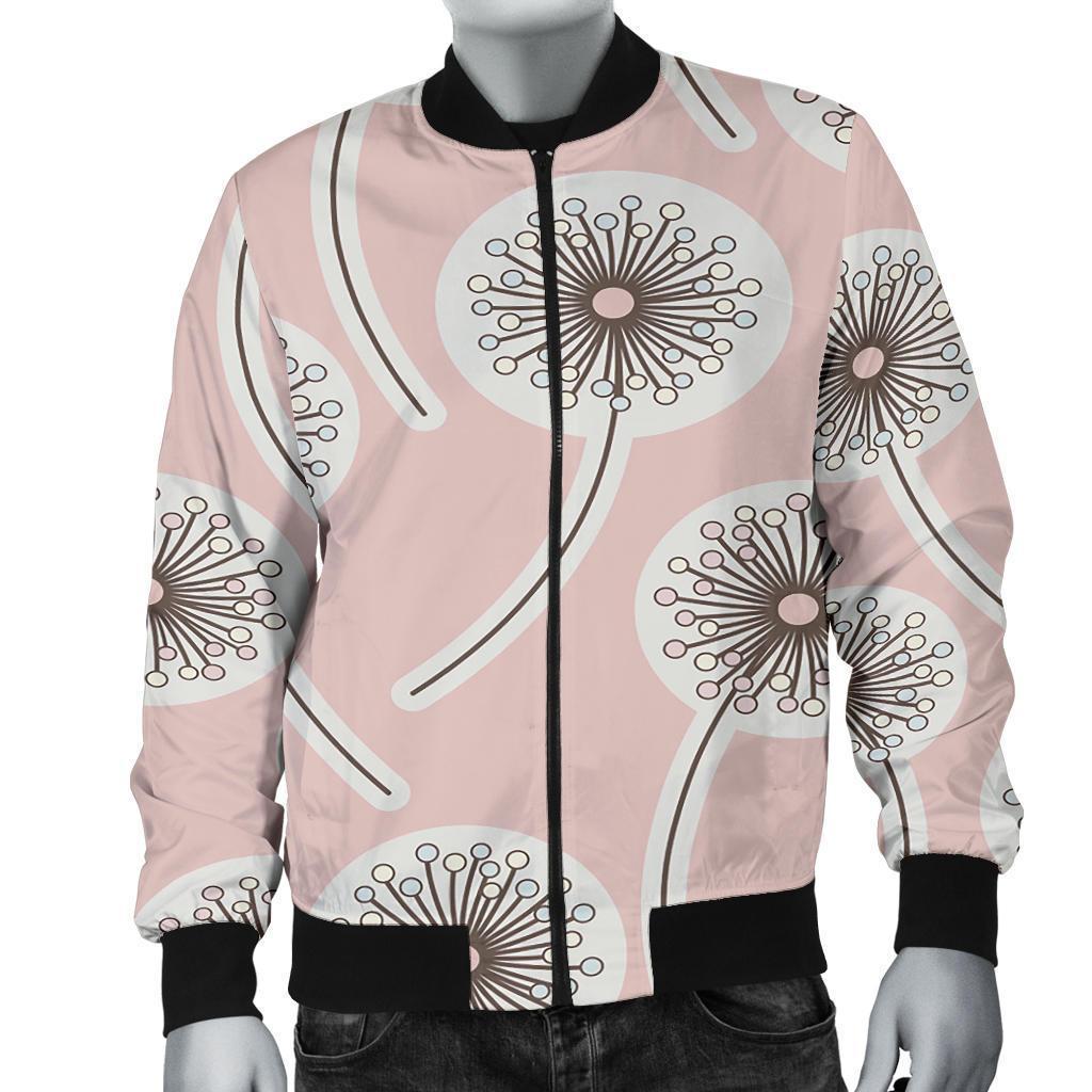 Dandelion Pattern Print Men's Bomber Jacket-grizzshop