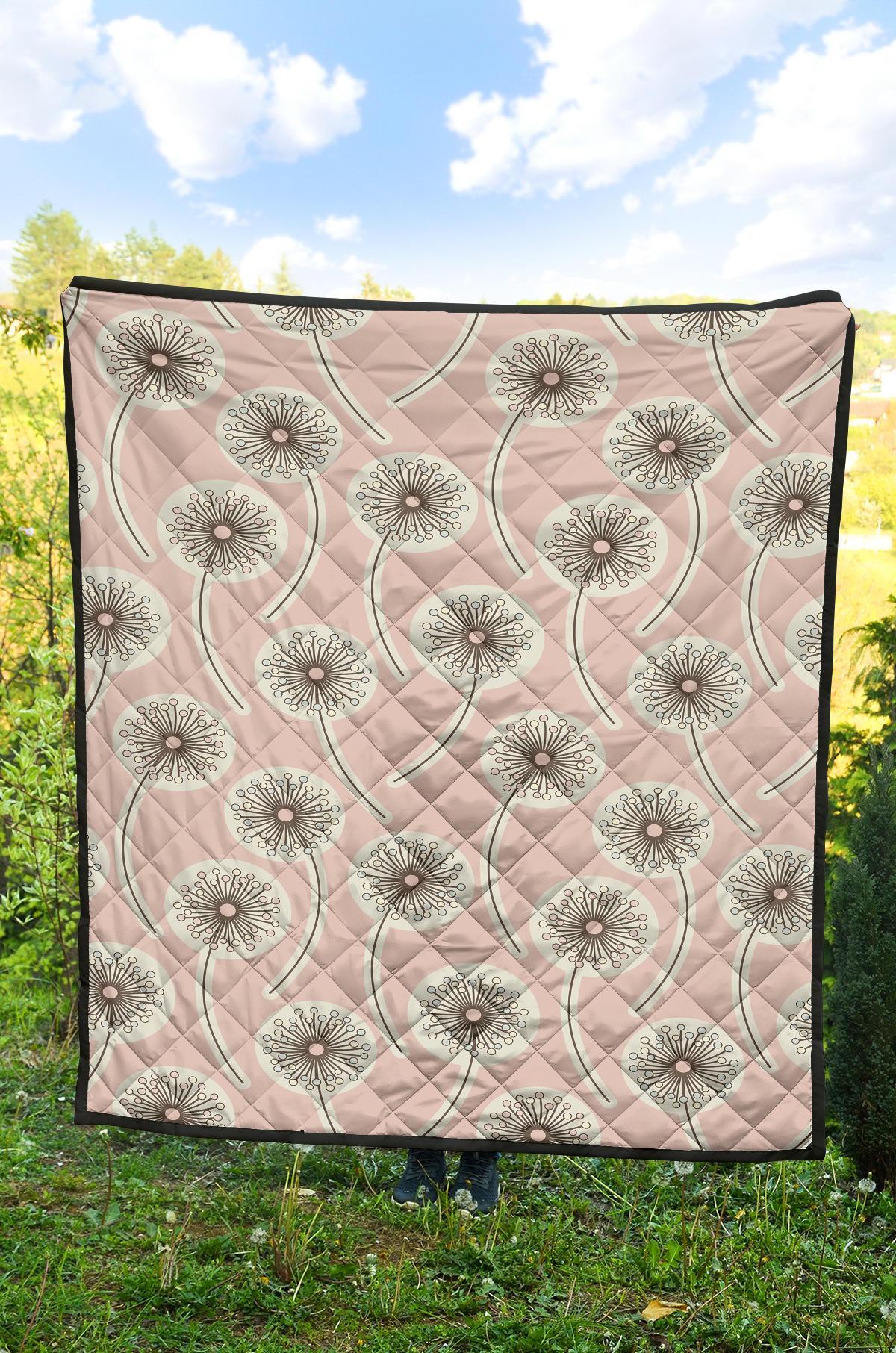 Dandelion Pattern Print Quilt-grizzshop