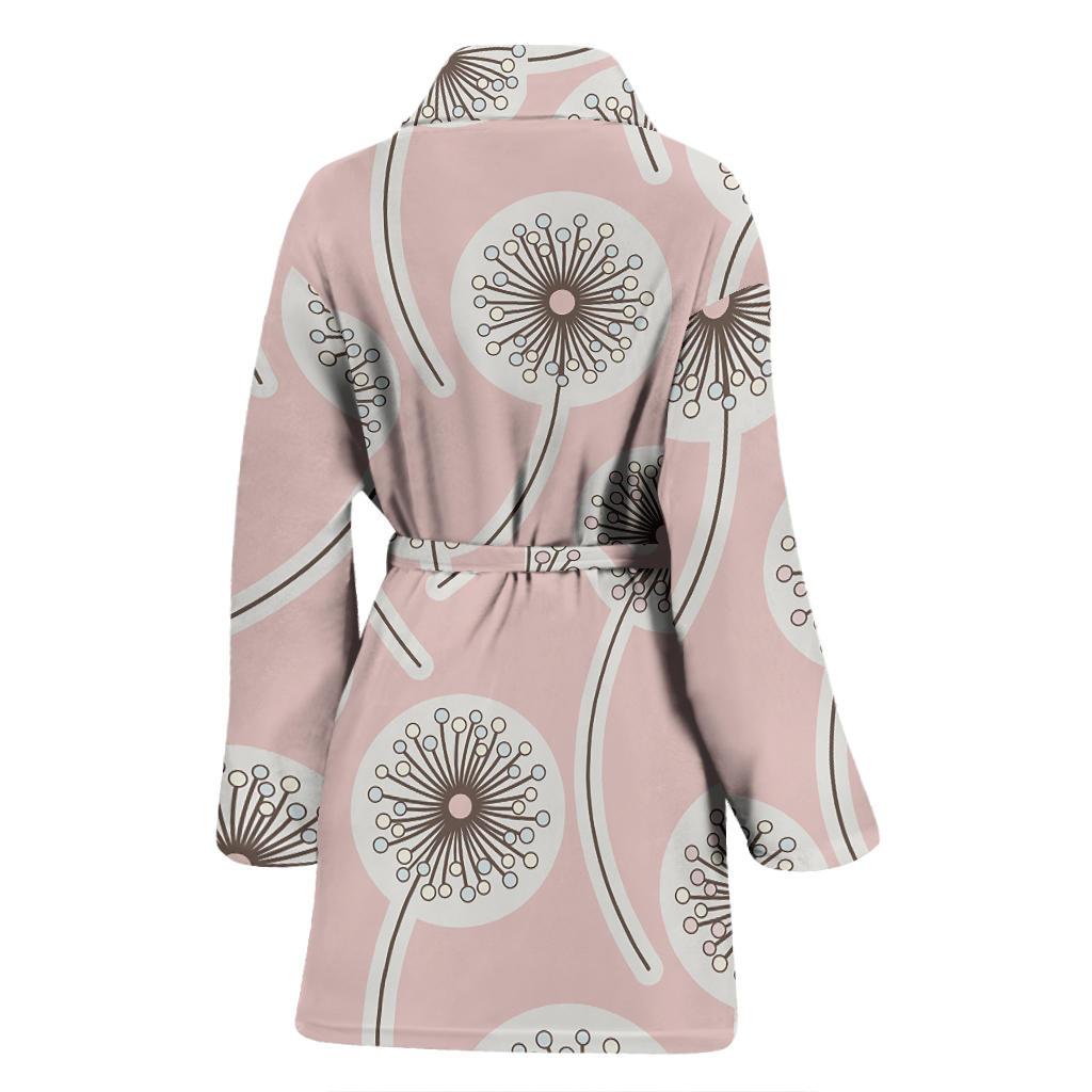 Dandelion Pattern Print Women Long Robe-grizzshop