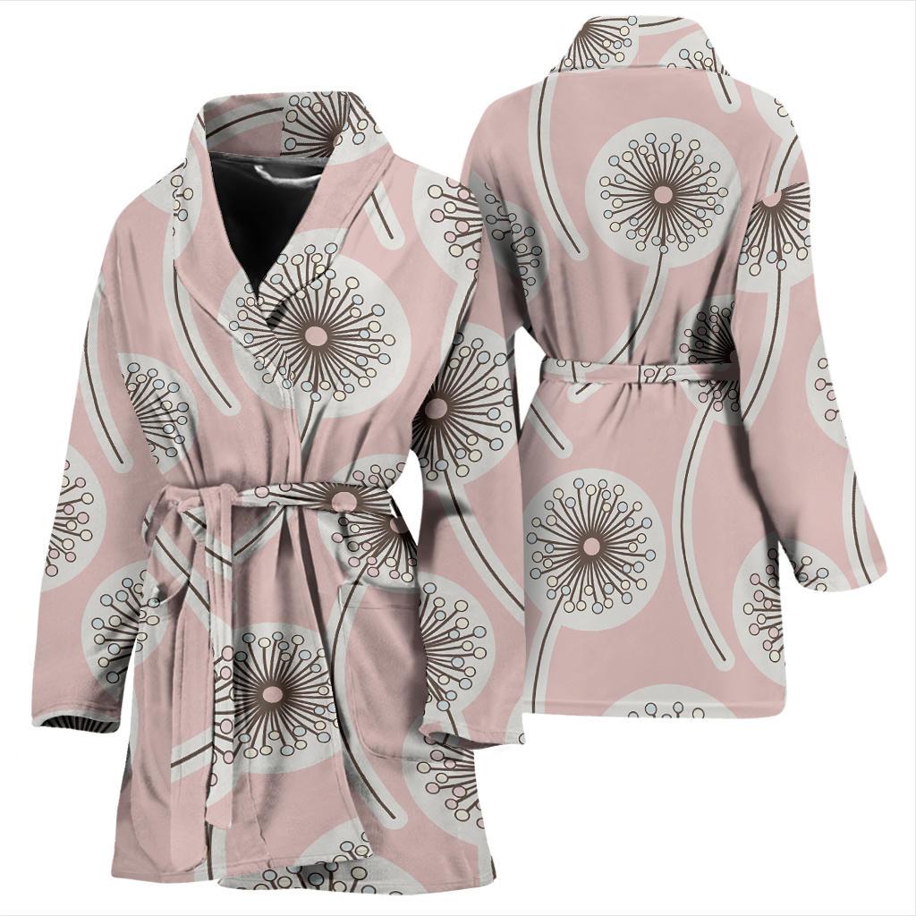 Dandelion Pattern Print Women Long Robe-grizzshop