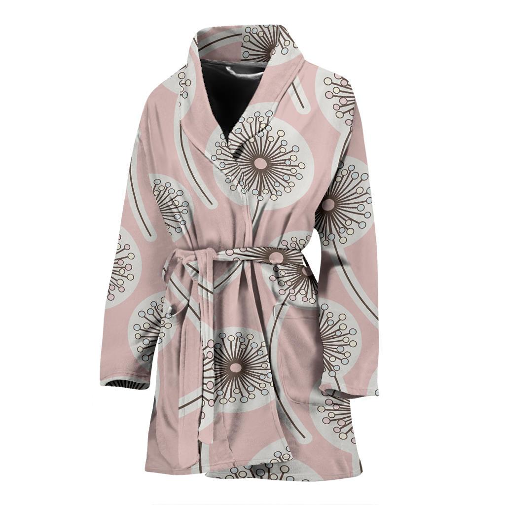 Dandelion Pattern Print Women Long Robe-grizzshop