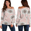 Dandelion Pattern Print Women Off Shoulder Sweatshirt-grizzshop