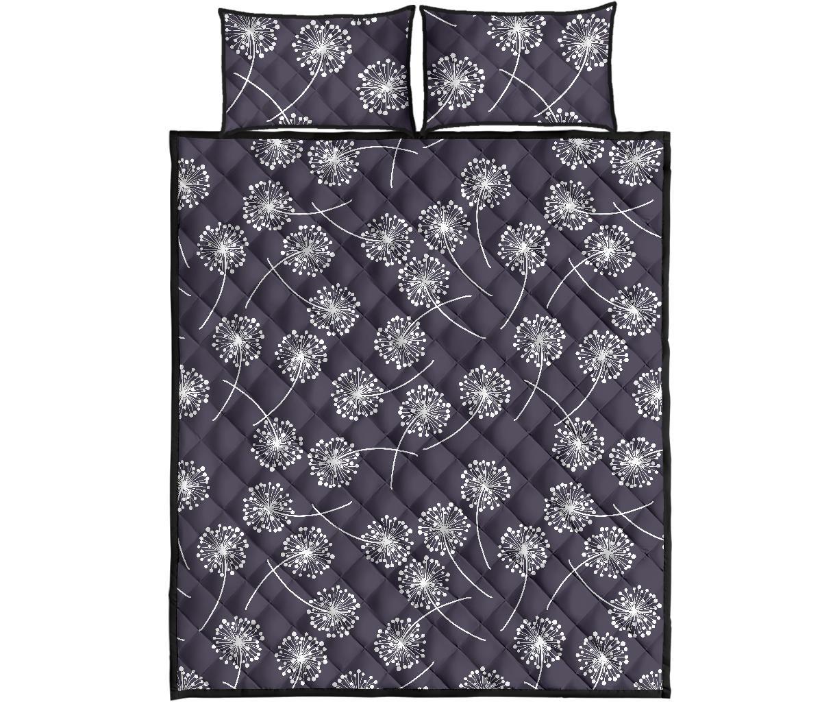 Dandelion Print Pattern Bed Set Quilt-grizzshop