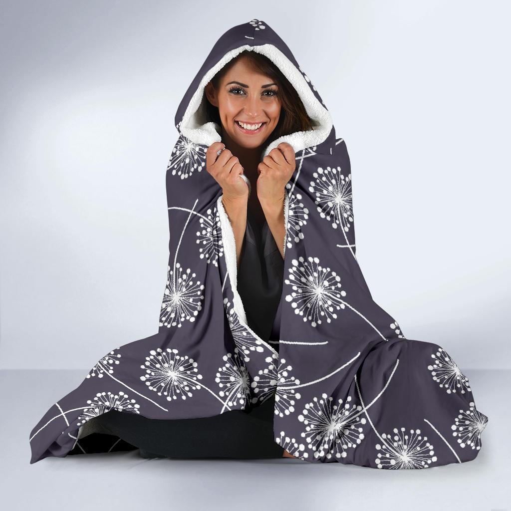 Dandelion Print Pattern Hooded Blanket-grizzshop