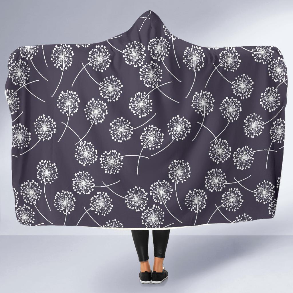 Dandelion Print Pattern Hooded Blanket-grizzshop